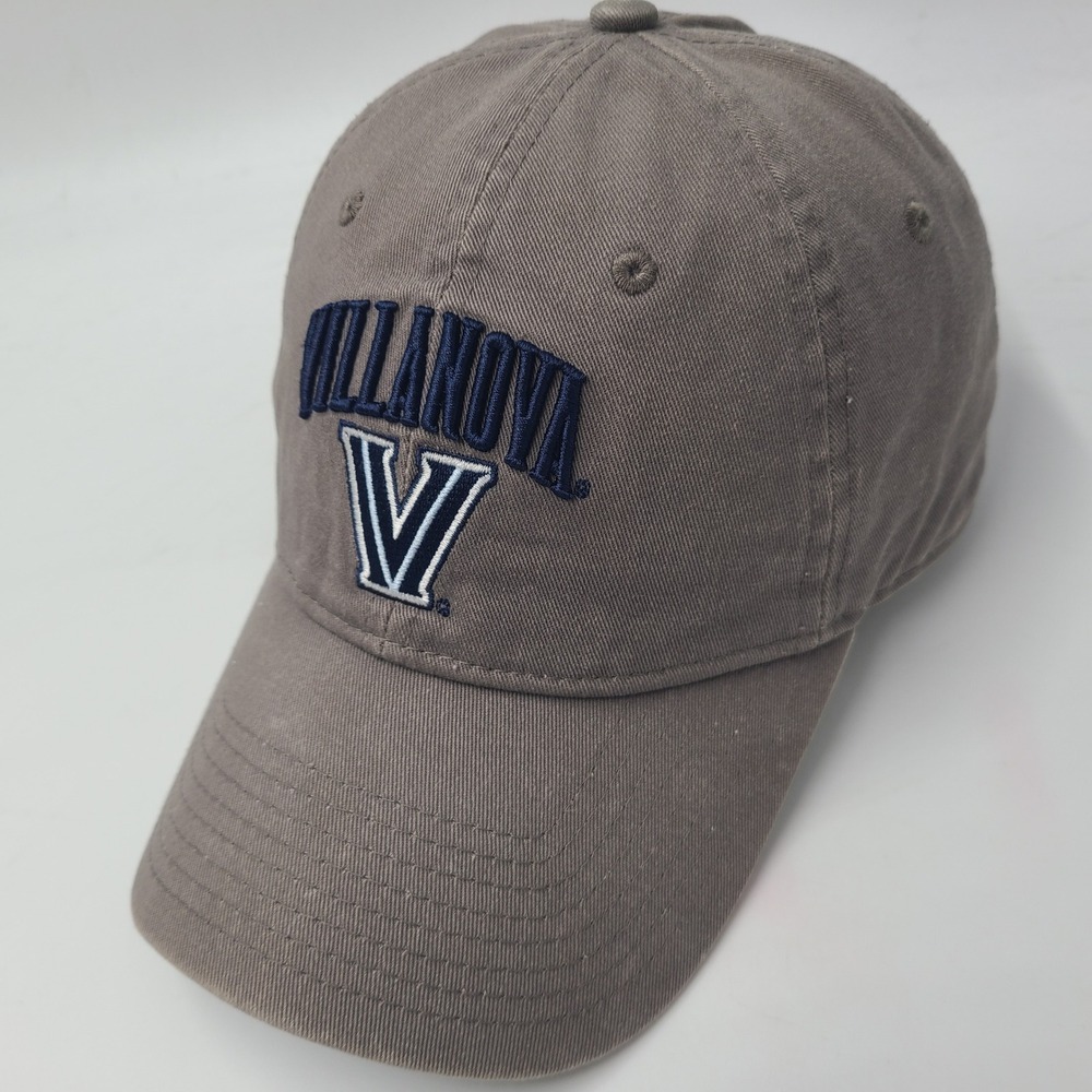 Villanova Wildcats Hat Strapback The Game Gray Blue NCAA Logo Leather Strap Men